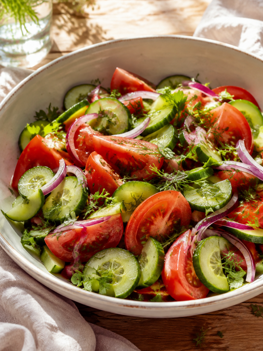 Tomaten-Gurken-Salat mit Kräutern