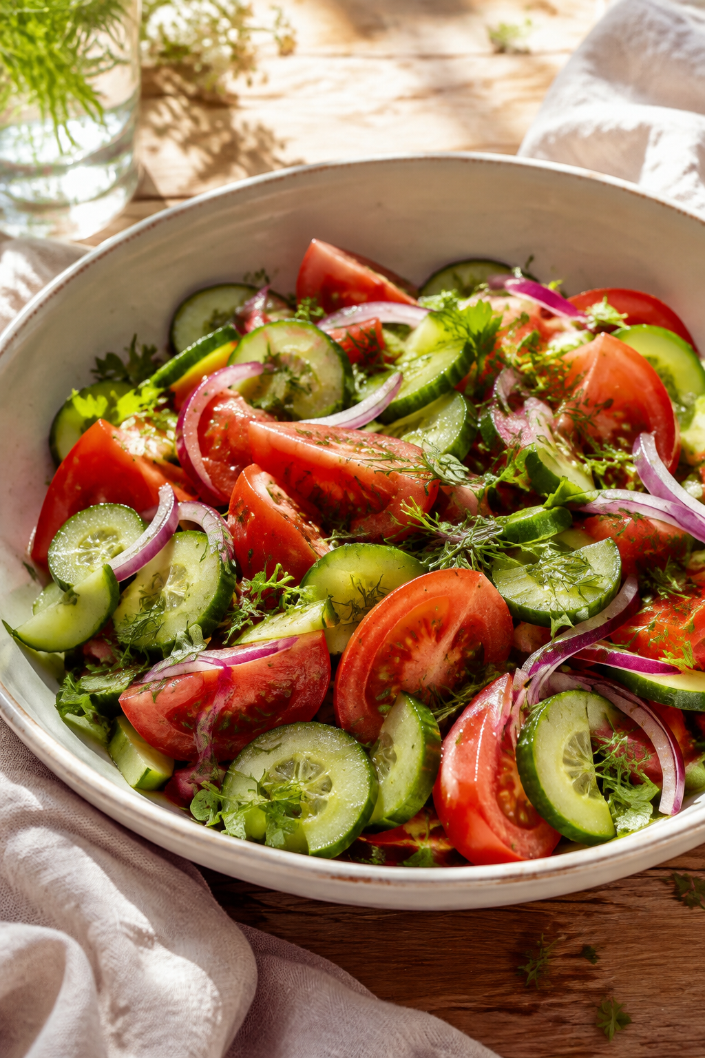 Tomaten-Gurken-Salat mit Kräutern