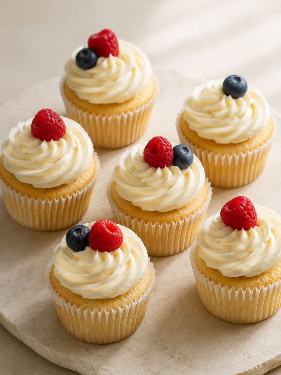 Vanille-Cupcakes mit Mandelmehl