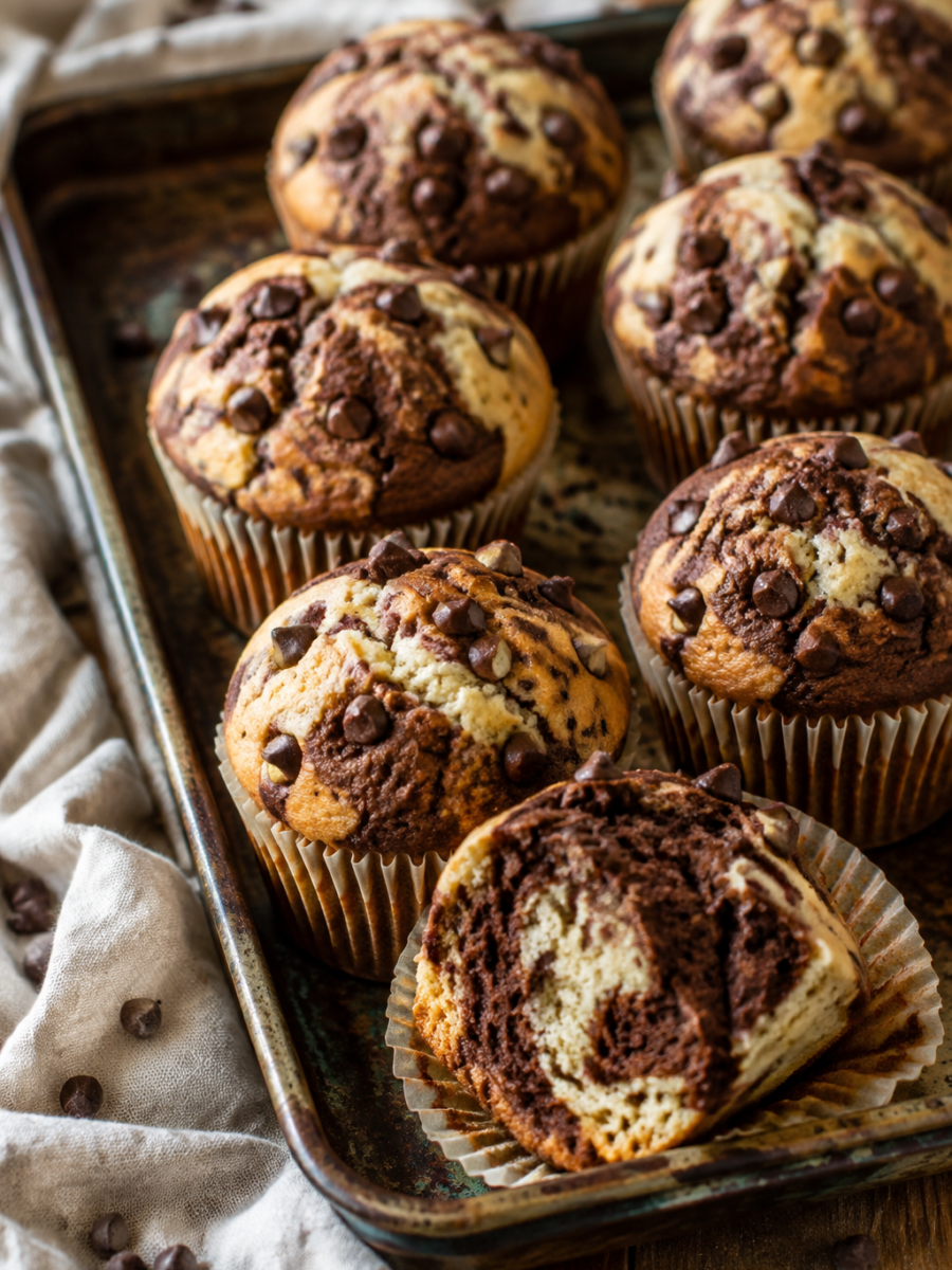 Marmor-Muffins mit Schokostückchen