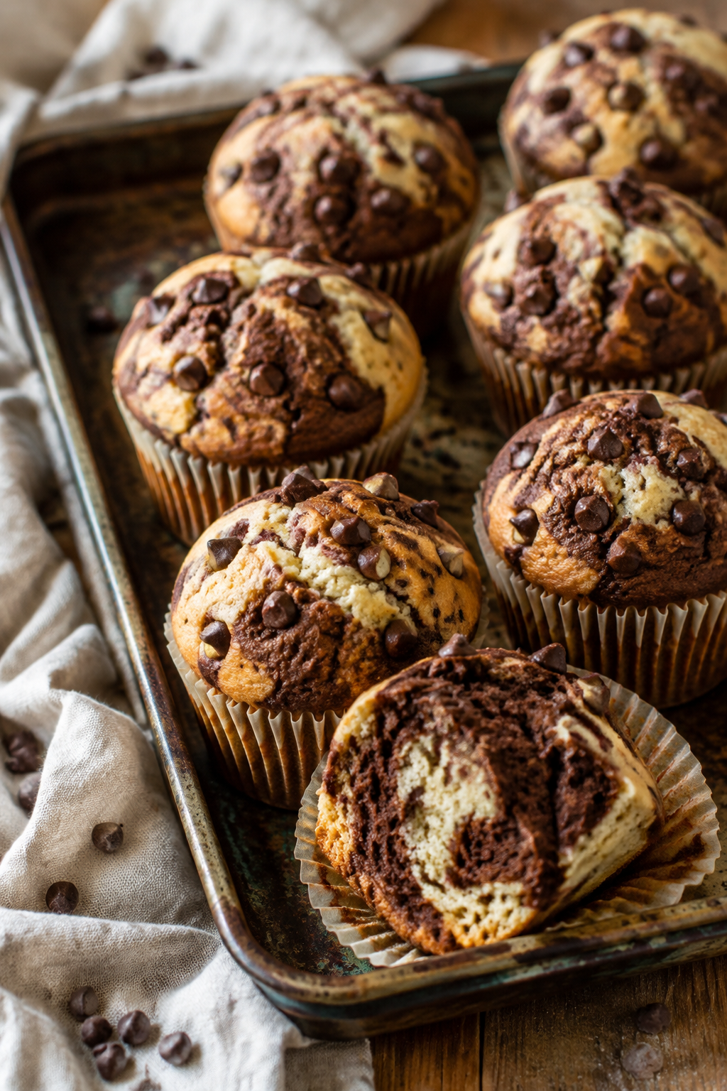 Marmor-Muffins mit Schokostückchen