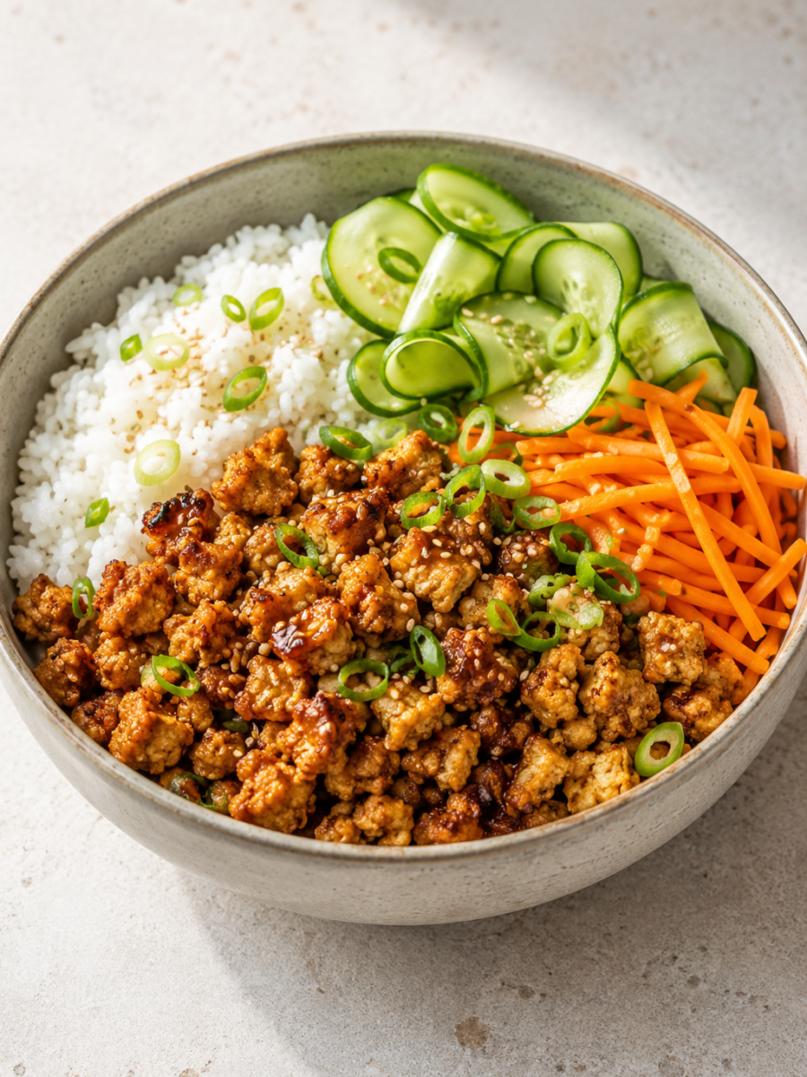Asiatische Tofu-Crumble-Bowl