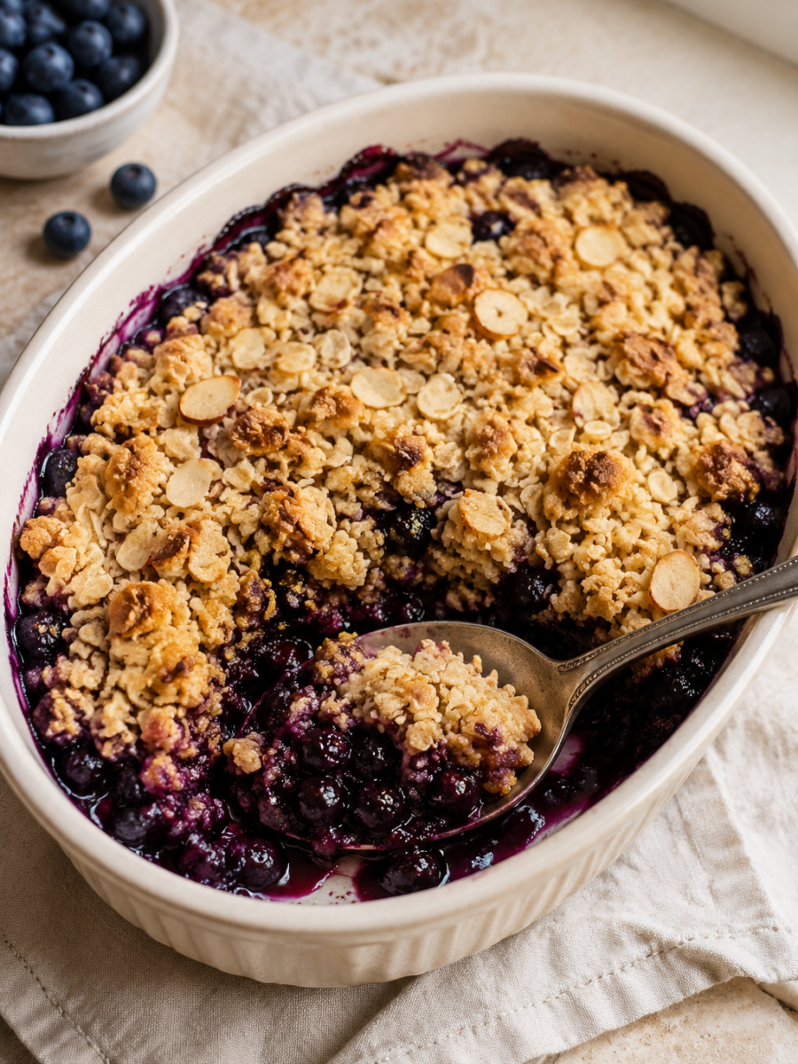 Glutenfreier Blaubeer-Crumble