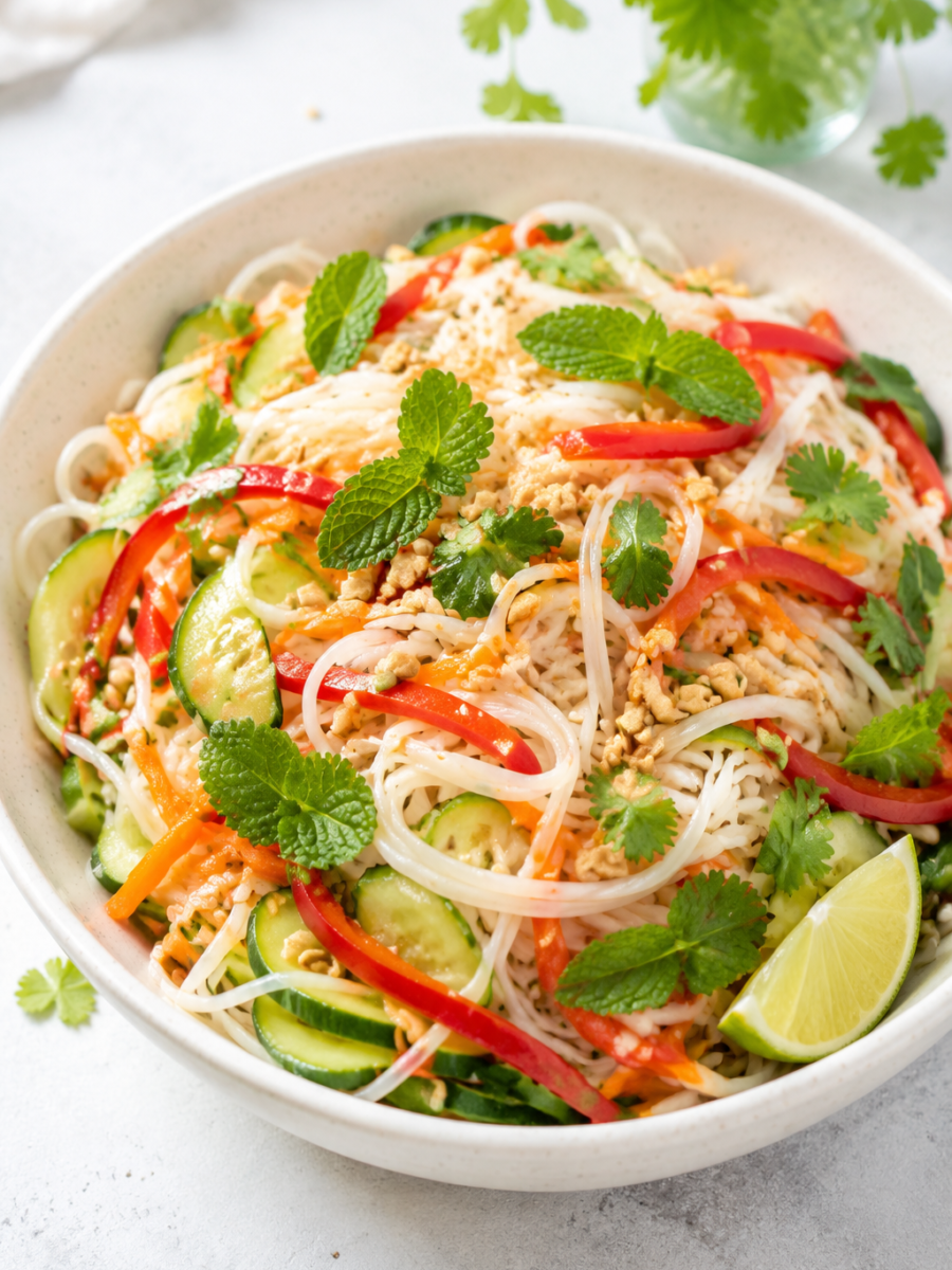 Thai-Reisnudelsalat mit Limettendressing