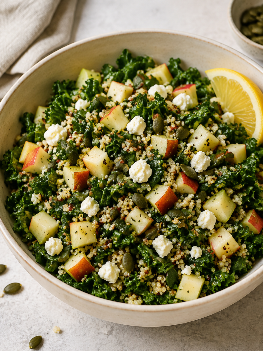 Grünkohl-Quinoa-Salat mit Zitronen-Dijon-Dressing