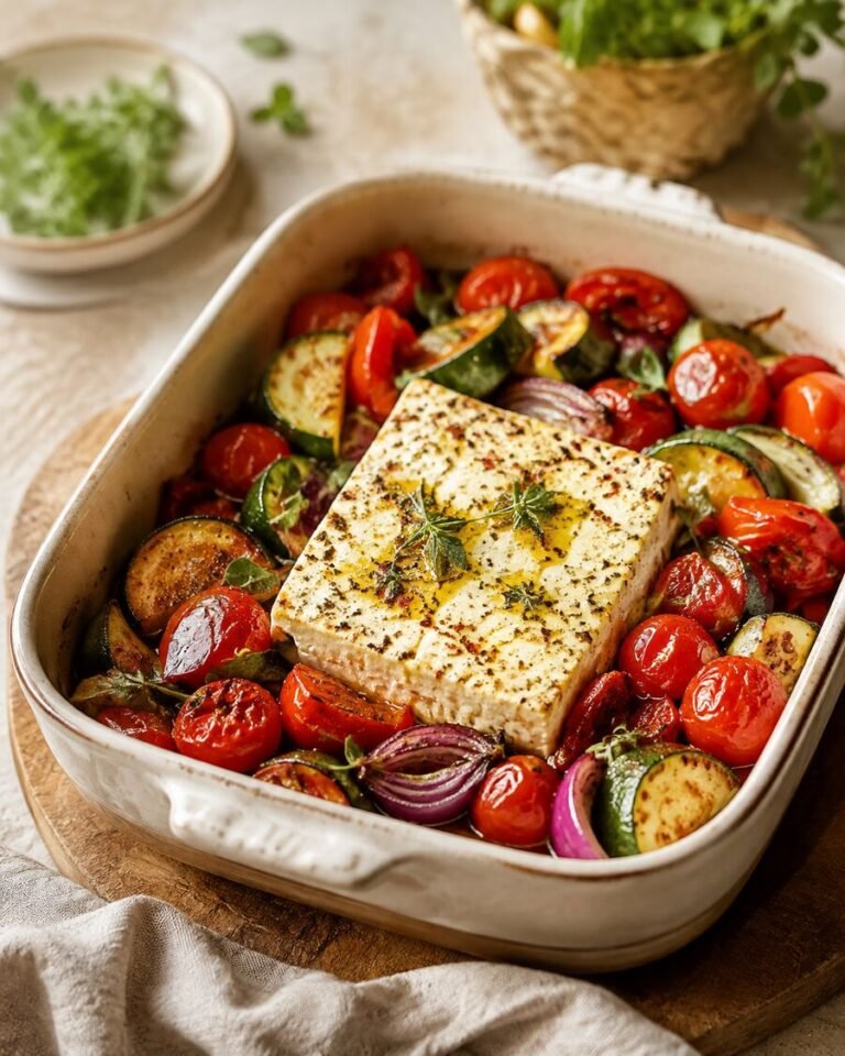 Airfryer-Feta mit mediterranem Gemüse