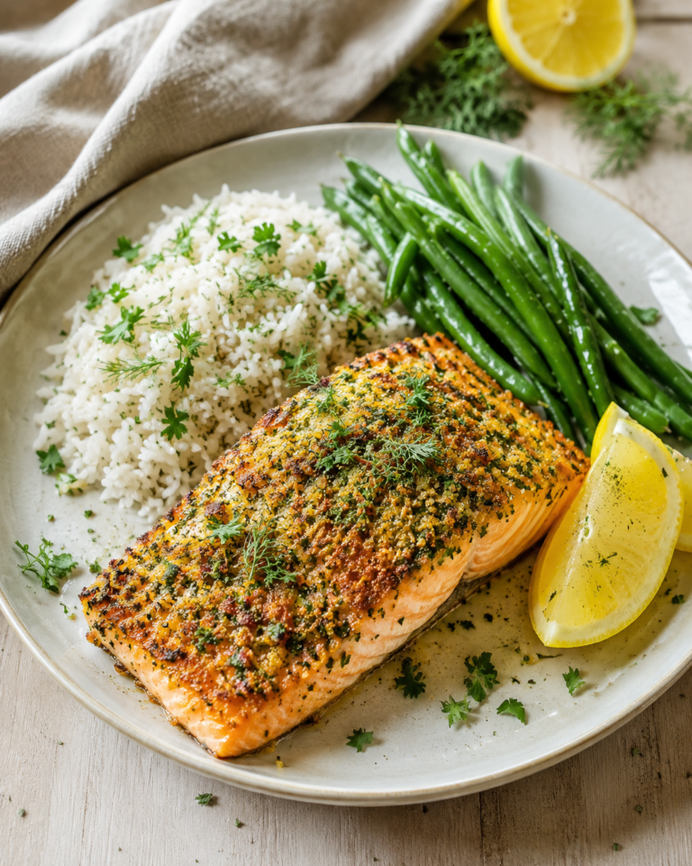 Airfryer-Lachs mit Zitronen-Kräuterkruste