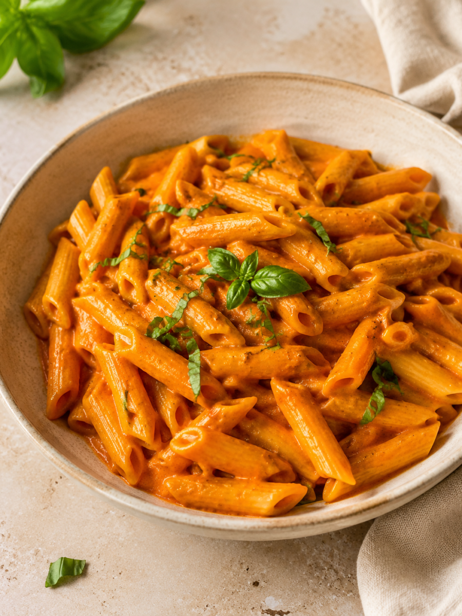 Cremige Paprika-Pasta aus dem Ofen