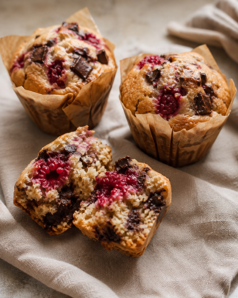 Saftige Himbeer-Schoko-Muffins
