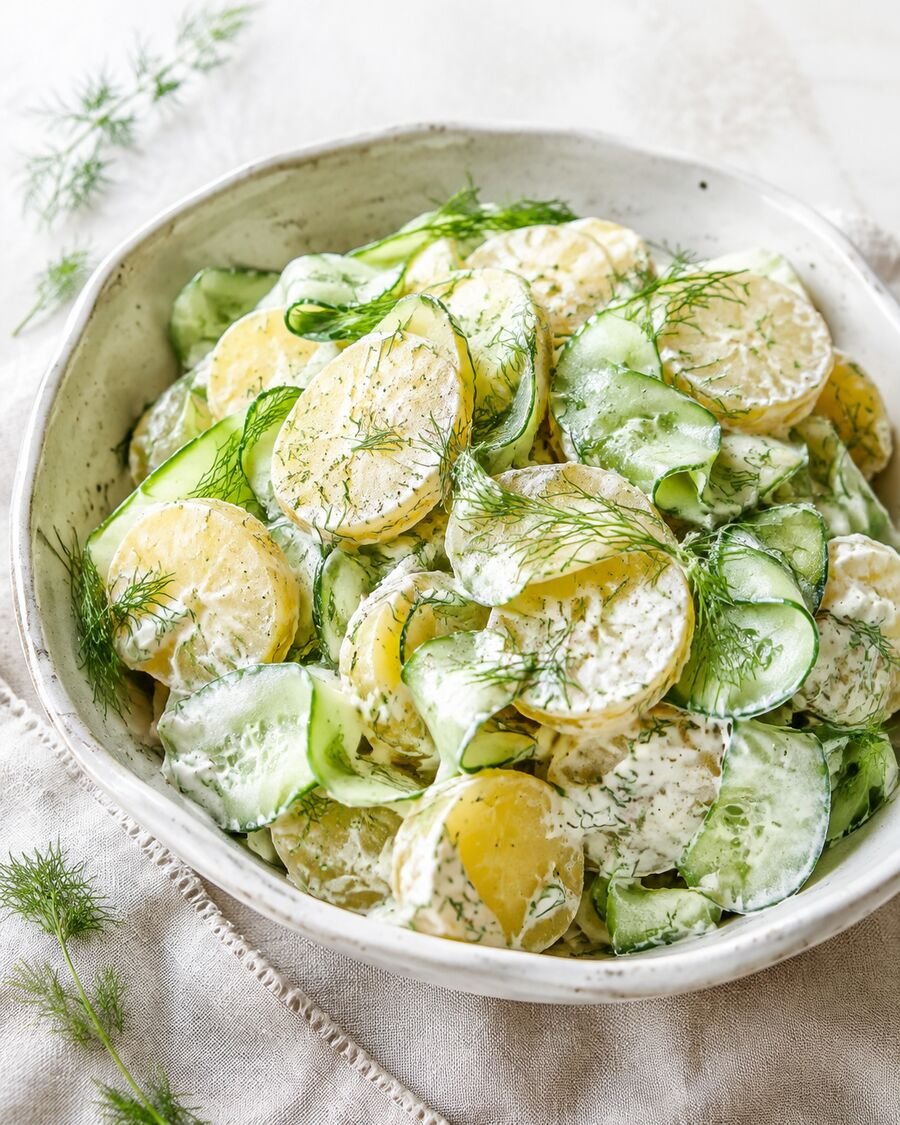 Cremiger Kartoffel-Gurken-Salat mit Joghurt