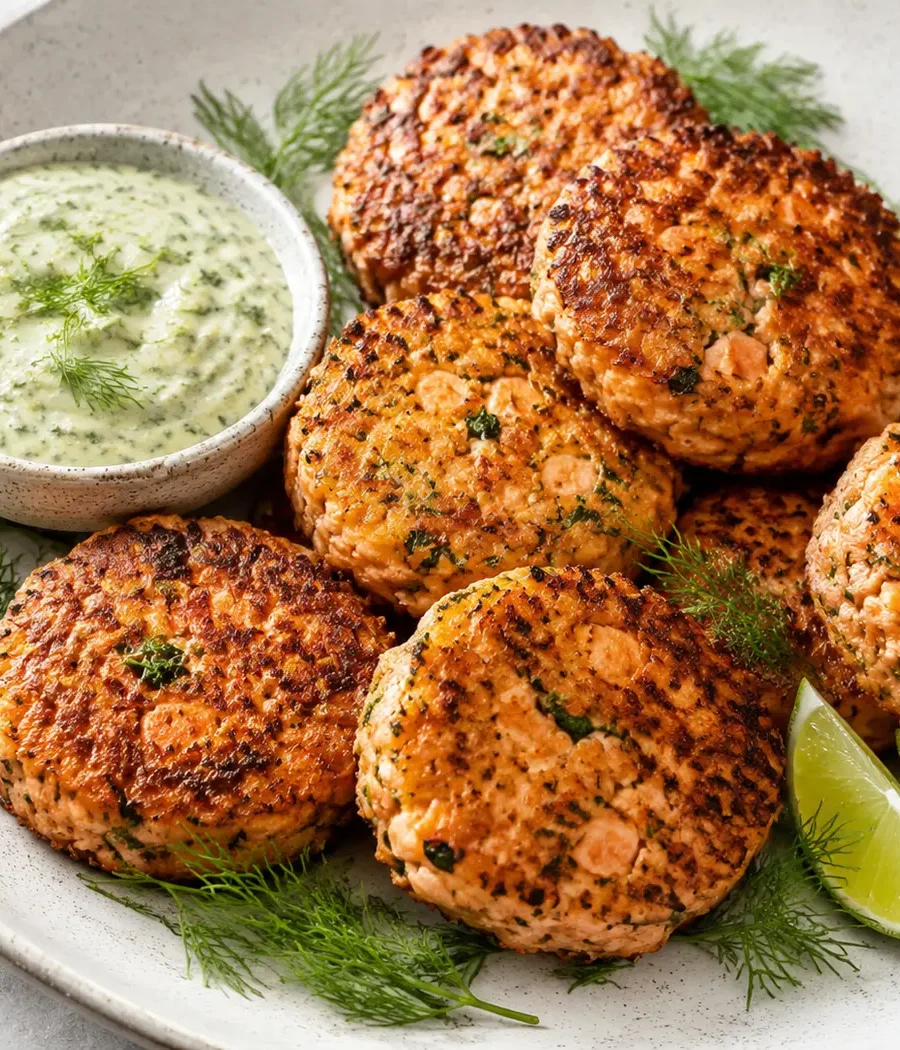 Saftige Lachs-Frikadellen mit Kräuter-Limetten-Aioli