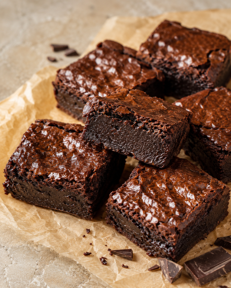 Mehlfreie Fudge-Brownies mit Schokolade