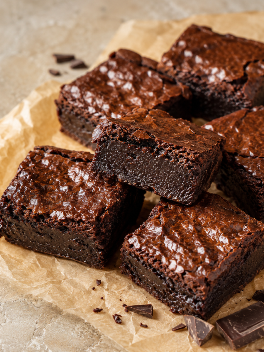 Mehlfreie Fudge-Brownies mit Schokolade